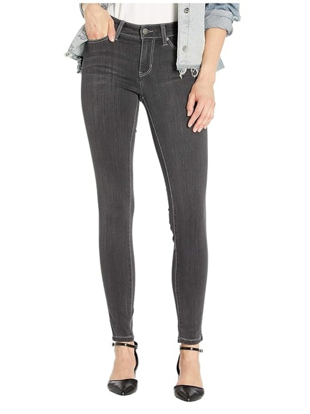 Liverpool Dark Grey Abby Ankle Skinny Jeans Size 24W